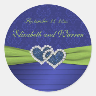 Rond Sticker Royal Blue Pleins et Chartreuse Round