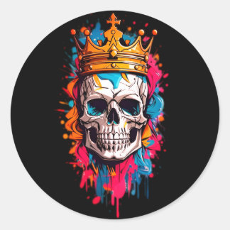 Rond Sticker royal crâne
