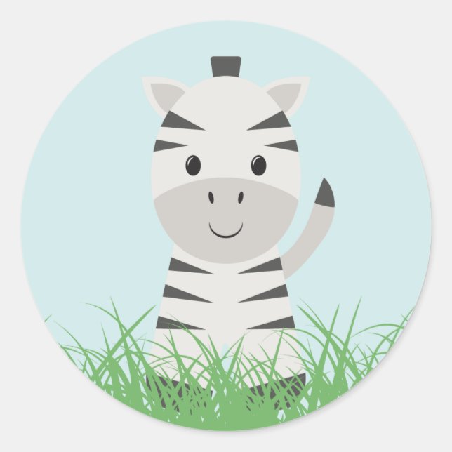 Rond Sticker Safari Animaux - Zebra (Devant)