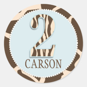 Rond Sticker Safari Boy BLU GIR 2C