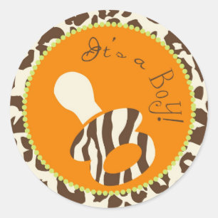 Rond Sticker Safari Boy Green TY C3