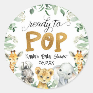 Rond Sticker Safari Prêt À Pop Baby shower