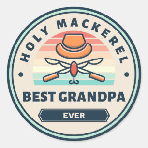 Rond Sticker - Saint-Maquereau ! Meilleur Grand-Père