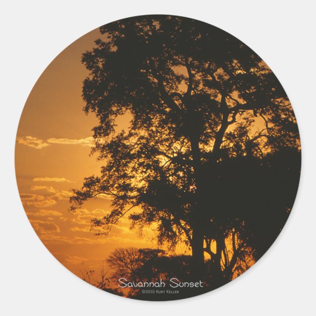 Rond Sticker Savannah Sunset (Devant)