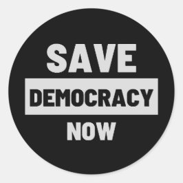 Rond Sticker Save Democracy Now