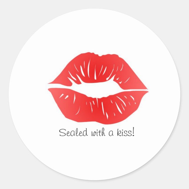 Rond Sticker - Scellé avec un baiser! (Devant)