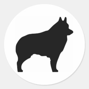 Rond Sticker Schipperke 1