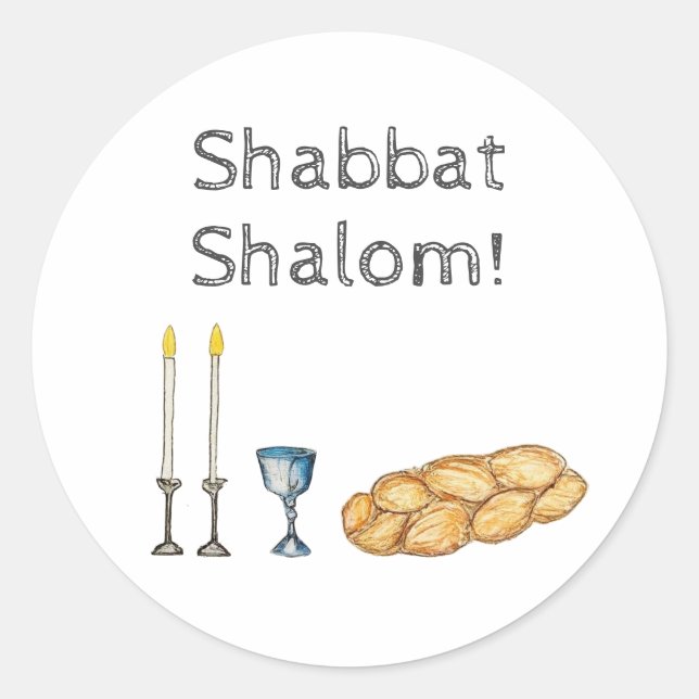 Rond Sticker Shabbat Sketch (Devant)