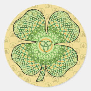 Rond Sticker Shamrock celtique