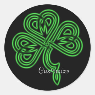 Rond Sticker Shamrock celtique Lucky