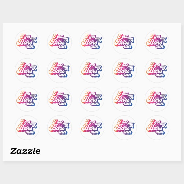 Rond Sticker Sheet Gradient - J'Ai Obtenu Mes Barres Ex (Feuille)