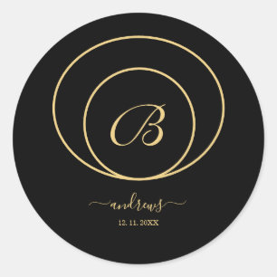 Rond Sticker signature noir or personnalisé