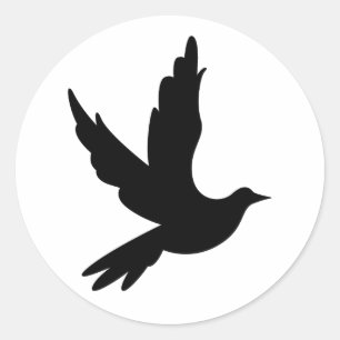 Rond Sticker silhouette de colombe