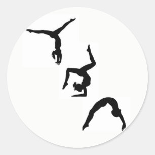 Rond Sticker Silhouette Gymnastique