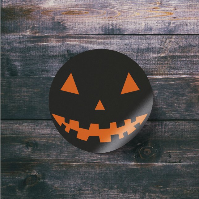 Rond Sticker Silhouette Jack-o'-lantern Halloween (Halloween Jack O Lantern Silhouette Sticker)