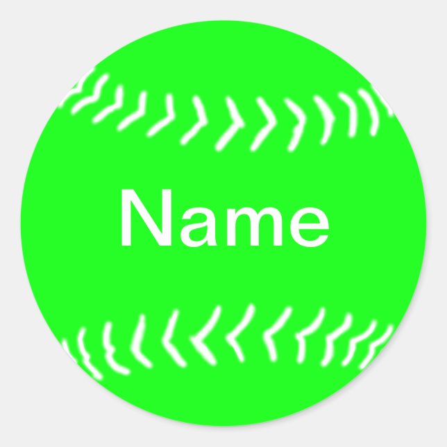 Rond Sticker Silhouette Softball Vert (Devant)