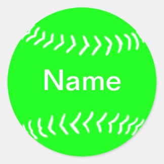 Rond Sticker Silhouette Softball Vert