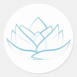 Rond Sticker simple en lotus bleu