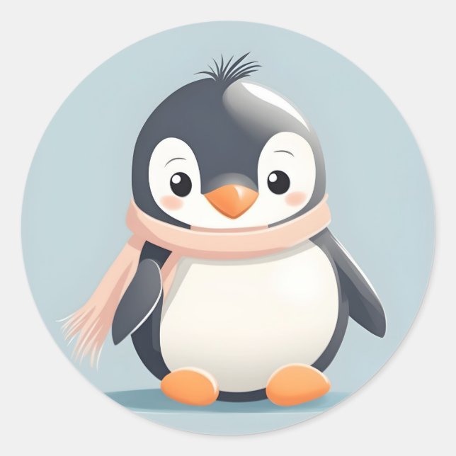 Rond Sticker simple en pingouin (Devant)