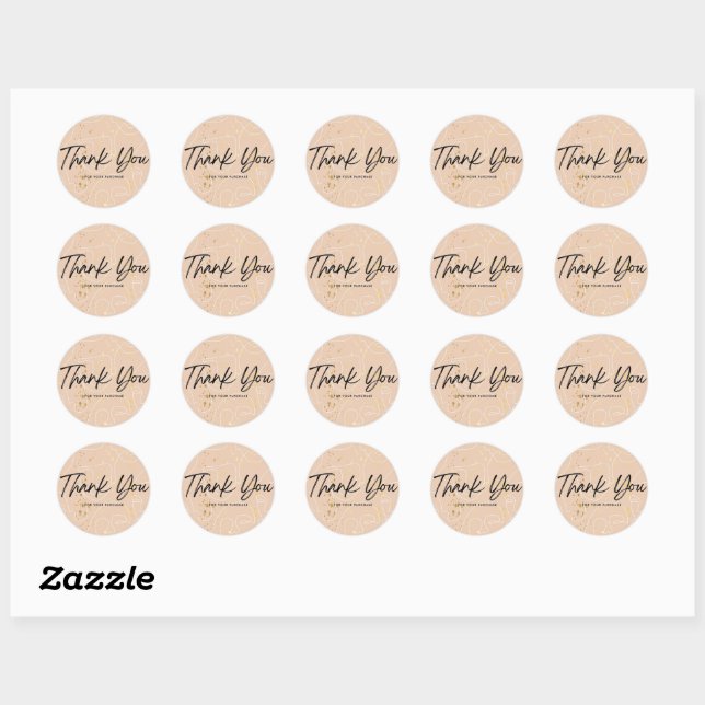 Rond Sticker simple et personnalisable || Business Esse (Feuille)