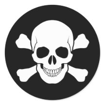 STICKER SKULL ET CROSSBONES