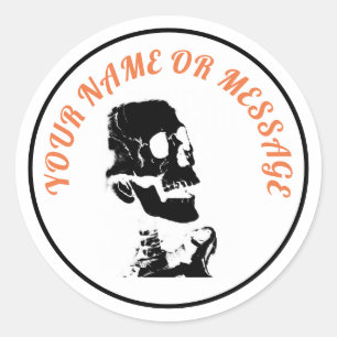 ROND STICKER SKULL PERSONNALISABLE