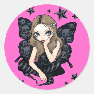 Rond Sticker "Skuls and Stars"