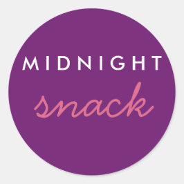 Rond Sticker Snack de minuit rose violet