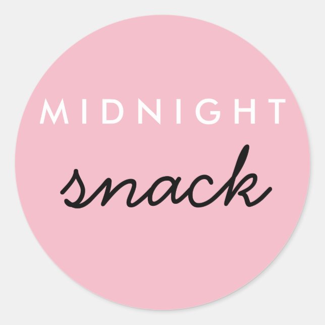 Rond Sticker Snack Rose Blanc Noir (Devant)