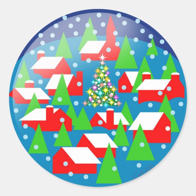 Rond sticker Snow Globe (Devant)