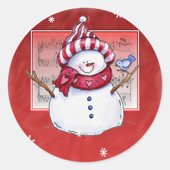 Rond Sticker Snowman (Devant)