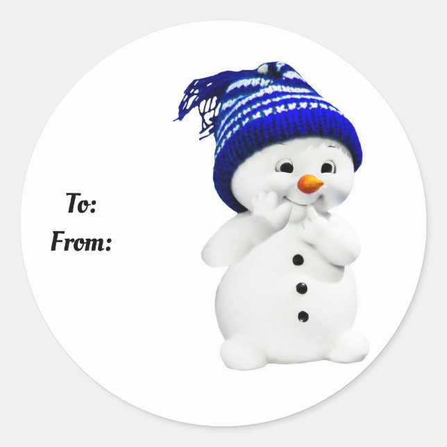 Rond Sticker Snowman Classic Round (Devant)