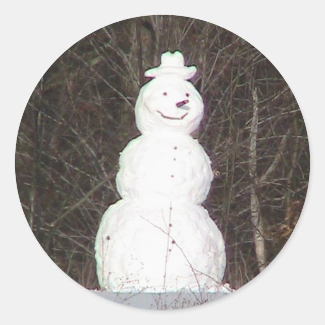 Rond Sticker Snowman souriant (Devant)