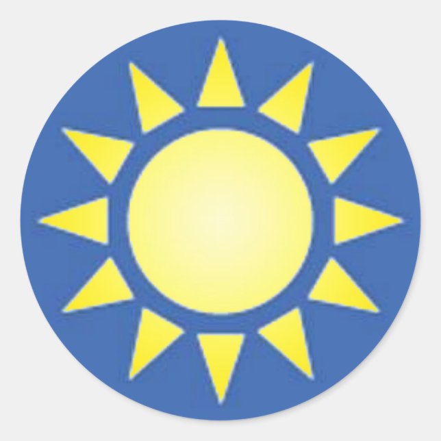 Rond Sticker solaire jaune (Devant)