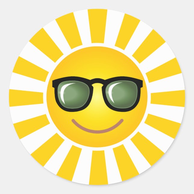 Rond Sticker solaire souriant (Devant)