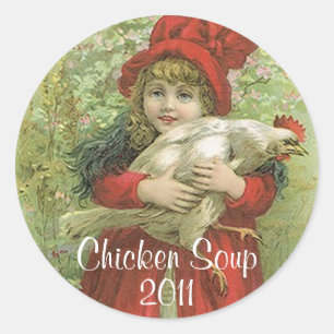 Rond Sticker Soupe de viande de poulet Accueil Canning 