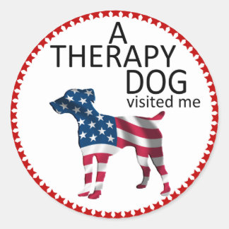 Rond Sticker Souvenir Chien Thérapie