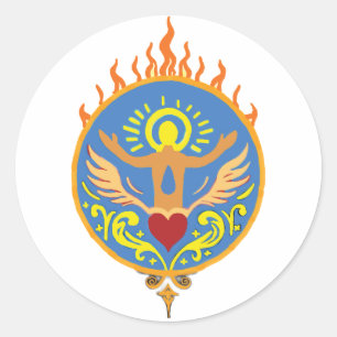 Rond Sticker spirituel de flamme sacrée