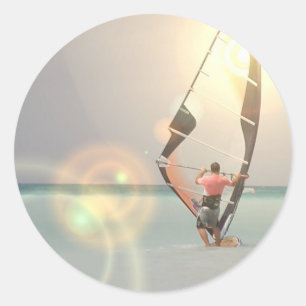 Rond Sticker sportif de planche à voile