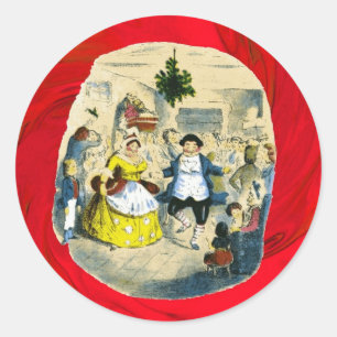 Rond Sticker - Sticker de Noël - Fezziwig