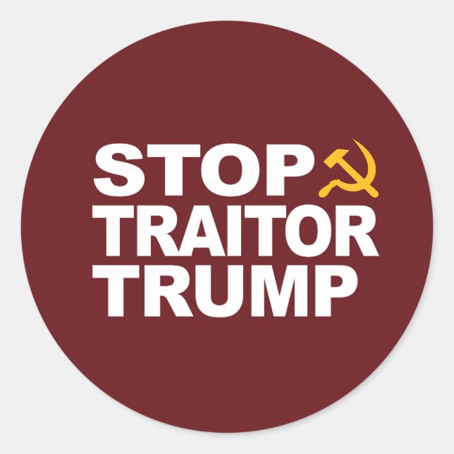 Rond Sticker "Stop Traitor Trump" (Devant)