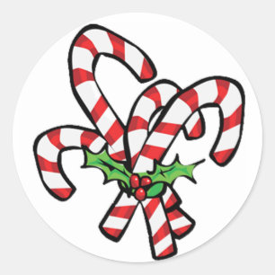 Rond Sticker Sucre de canne de Noël