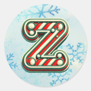 Rond Sticker sucre de canne Noël "Z", Stripes Festives