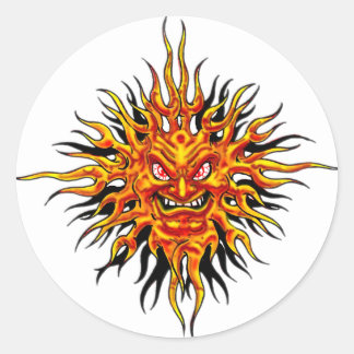 Rond Sticker Sun en colère