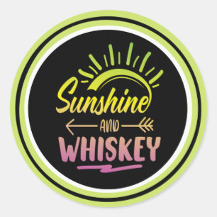 Rond Sticker Sunshine & Whiskey