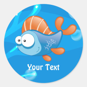 Rond Sticker sur mesure pour poissons aquatiques amusan