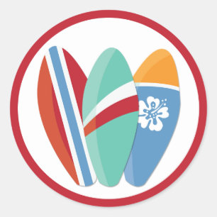 Rond Sticker Surfer Party Surfboards