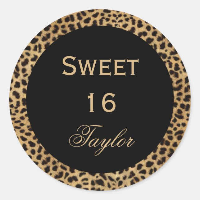 Rond Sticker Sweet 16 Leopard (Devant)