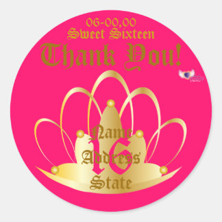 Rond Sticker Sweet Golden Tiara Personnaliser