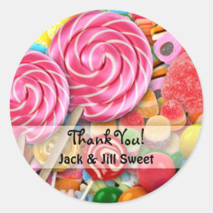 Rond Sticker Sweet sixteen Anniversaire Merci
